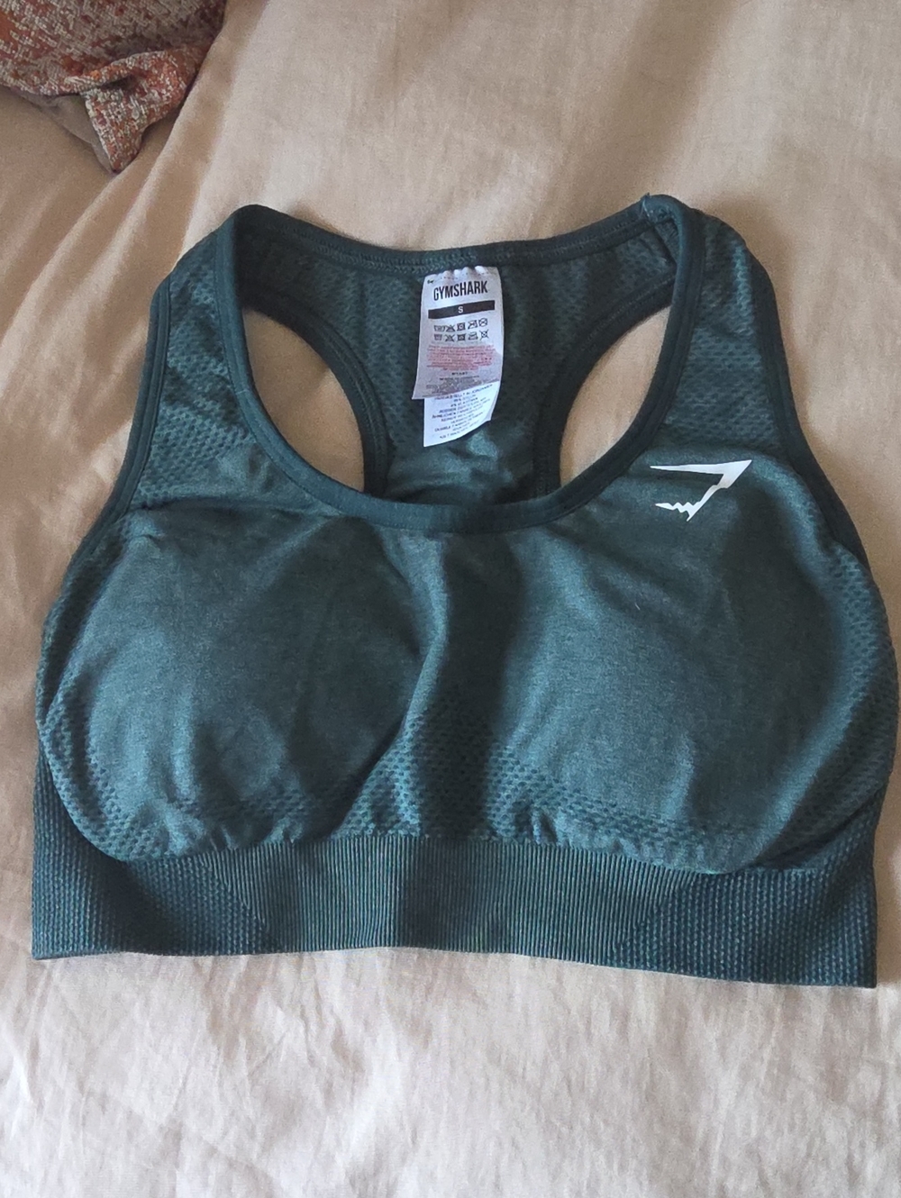 Gymshark Forest Green Seamless Racerback Sports Bra